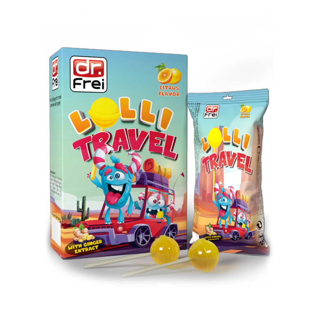 Dr.Frei Travel lollipops with ginger extract, 3 pcs