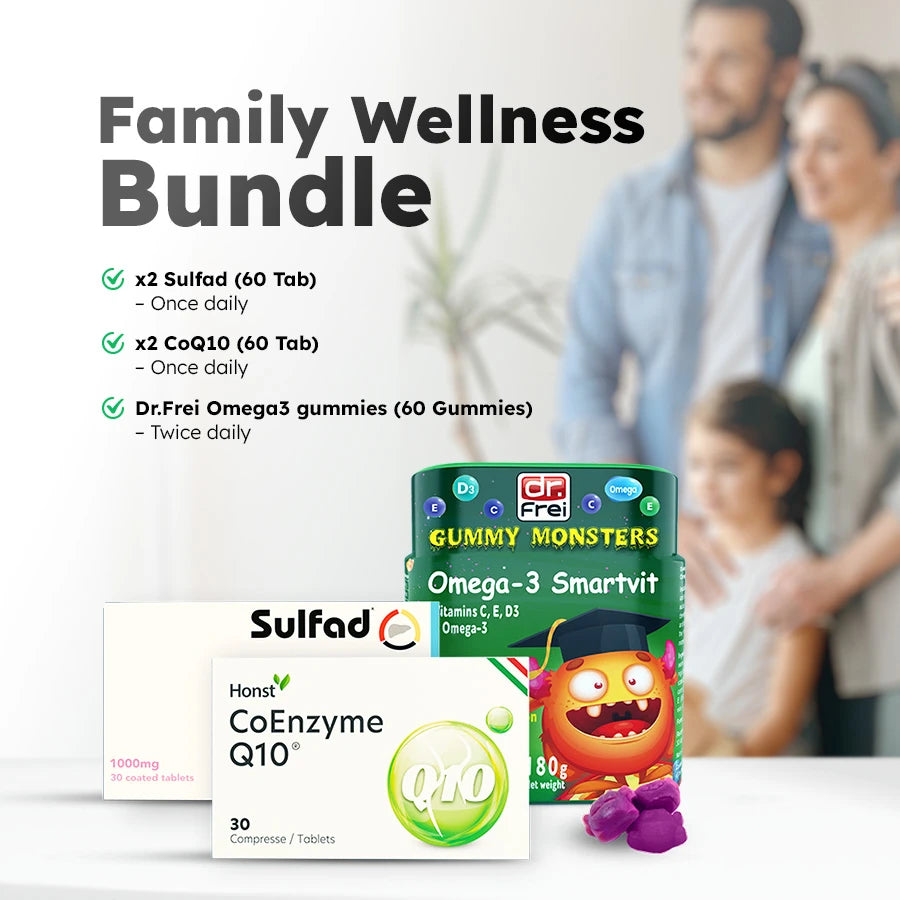 All-in-One Family Bundle (Sulfad, CoQ10 & Omega 3 gummies)