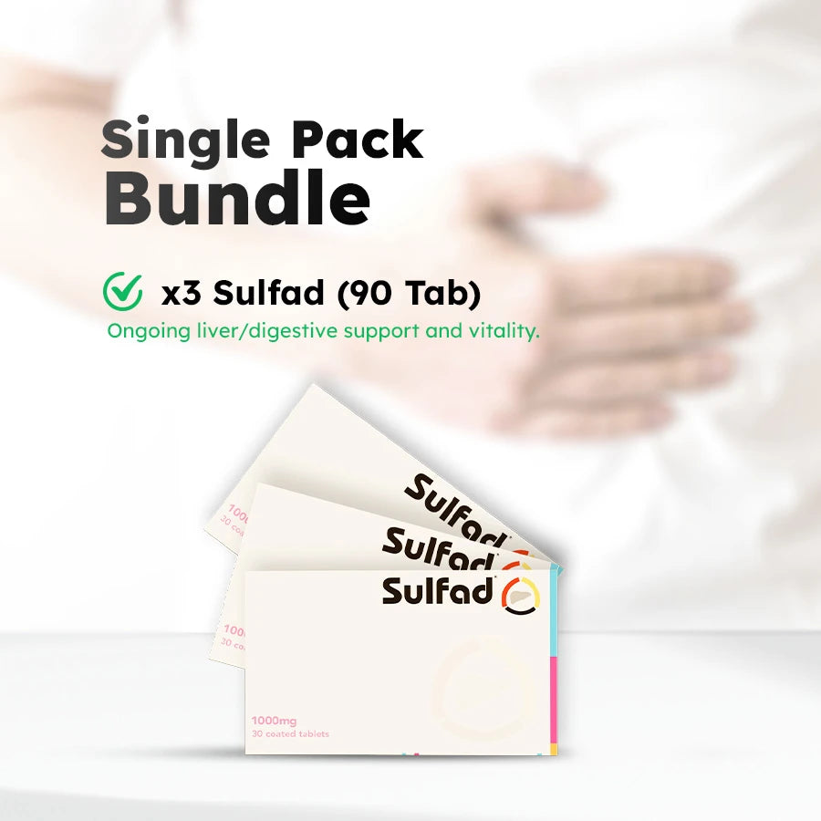 3 Packs offer | Sulfad Liver Support – Daily Detox & Metabolism Booster | 30 Tablets | Antioxidant, Hepato-protective, Plant-Based Formula