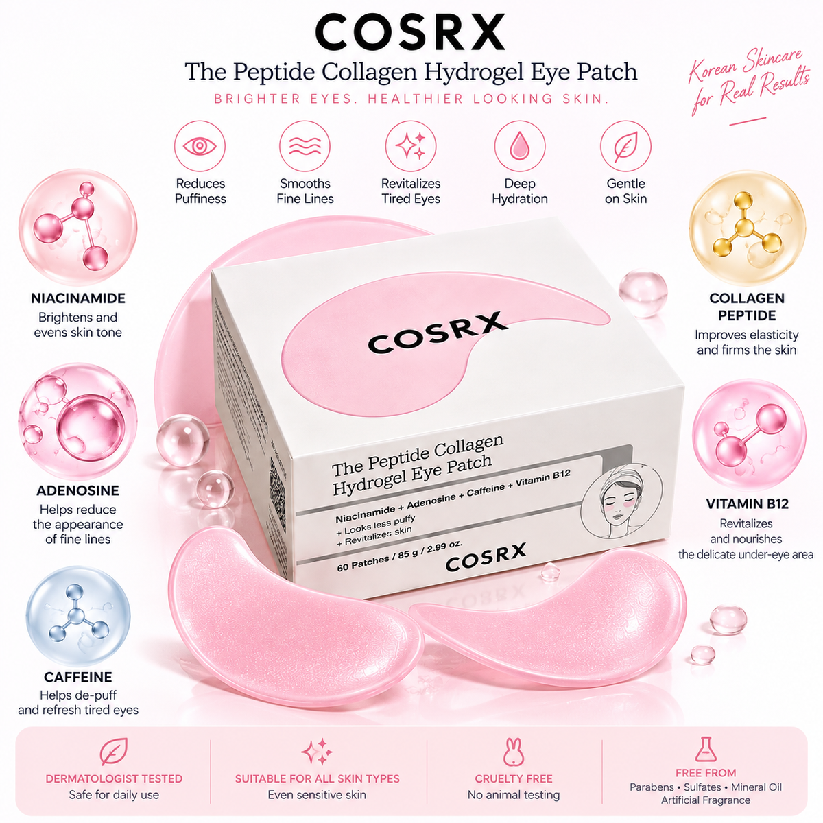 COSRX Pink Peptides Collagen Hydrogel Eye Patch
