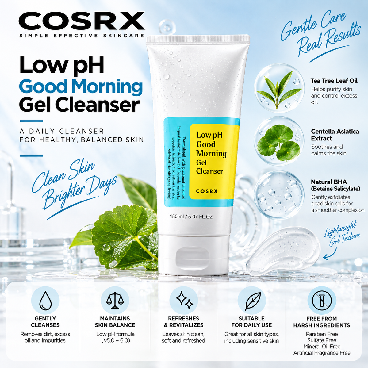 COSRX Low pH Good Morning Gel Cleanser