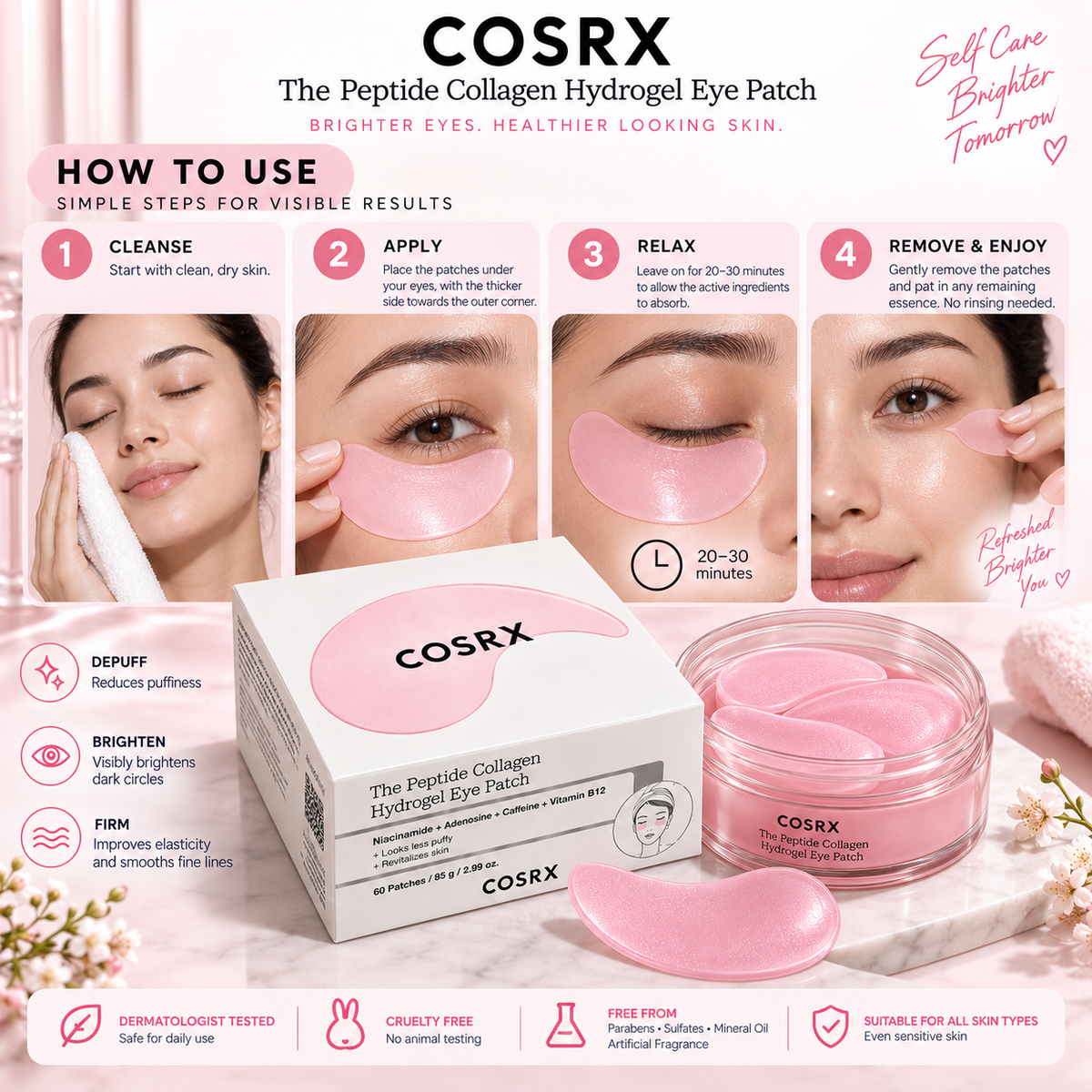 COSRX Pink Peptides Collagen Hydrogel Eye Patch