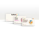 Glow & Repair Bundle | Skin, Hair & Liver Wellness | Sulfad + Mega Zinco + Vit E Complex