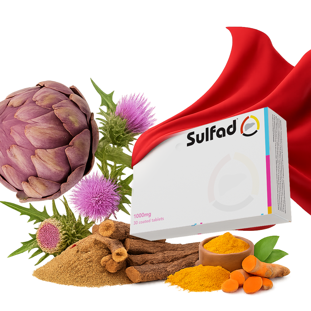 2 Packs offer | Sulfad Liver Support – Daily Detox & Metabolism Booster | 30 Tablets | Antioxidant, Hepato-protective, Plant-Based Formula