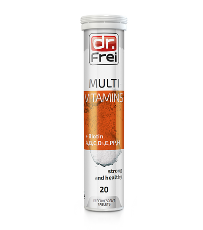 SWISS ENERGY Multivitamins + Biotin Effervescent Tablets – Energy, Immunity & Hair Support (Orange Flavor)